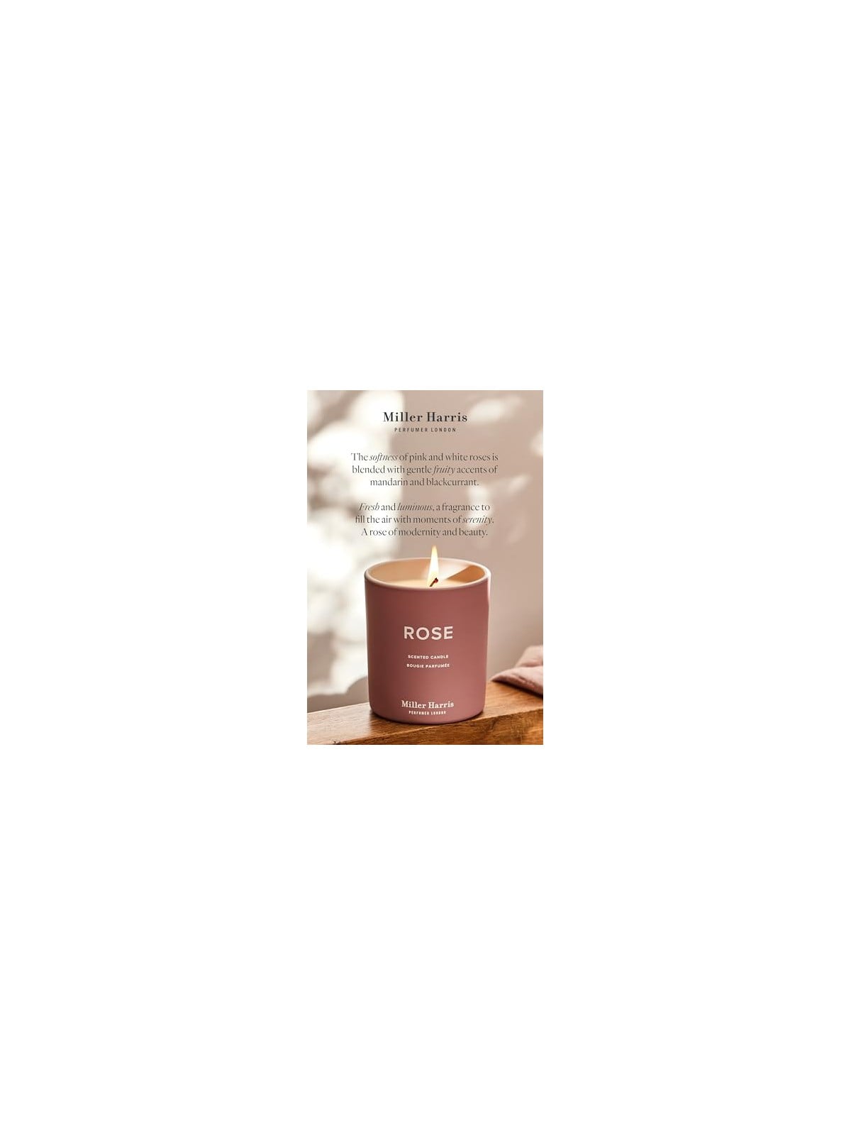 Miller harris Candela profumata alla rosa, 220 g
