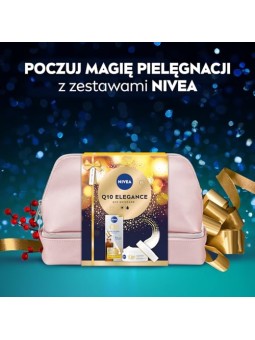 Nivea SET Q10 Elegance Q10 Anti-Wrinkle Expert siero viso 30ml + Q10 Anti-Wrinkle Expert crema antirughe SPF15 50ml + trousse