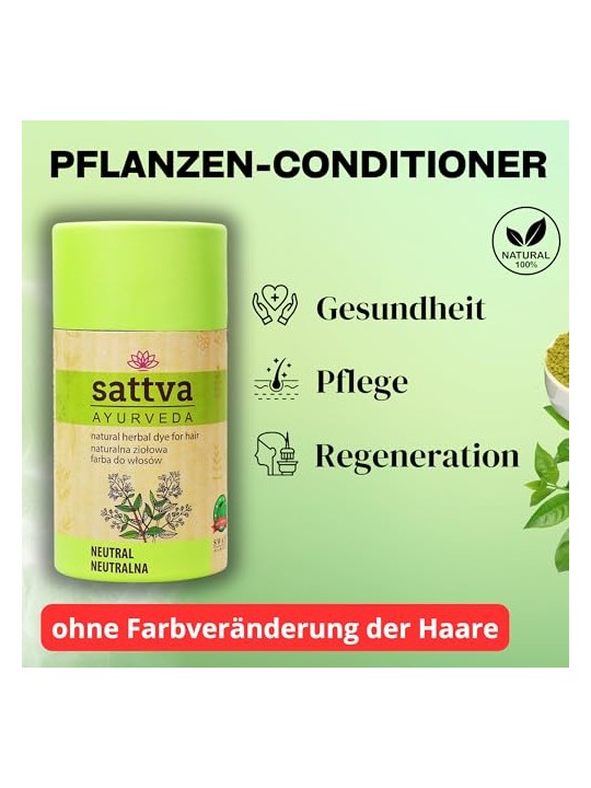Sattva Tintura naturale a base di erbe per capelli tintura naturale per capelli alle erbe Cassia neutra 150g