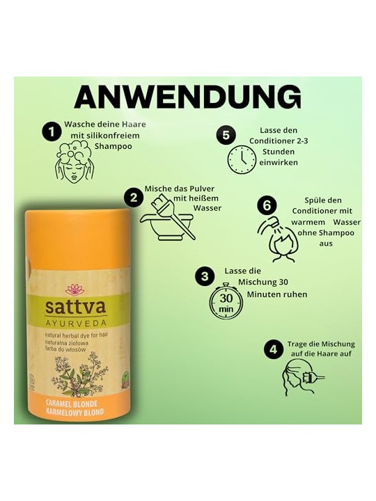 Sattva Tintura naturale a base di erbe per capelli tintura naturale per capelli alle erbe Cassia neutra 150g