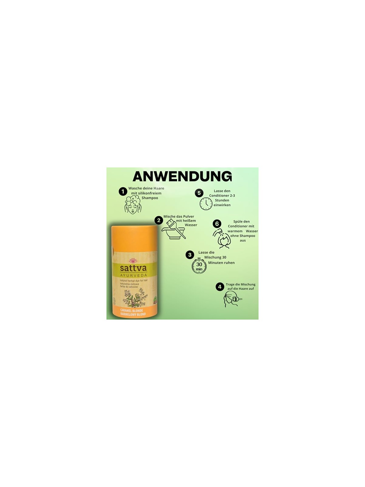 Sattva Tintura naturale a base di erbe per capelli tintura naturale per capelli alle erbe Cassia neutra 150g