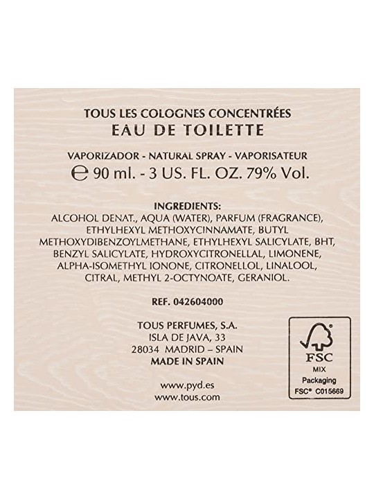 Tous uomo Les Colognes Concentres eau de toilette uomo