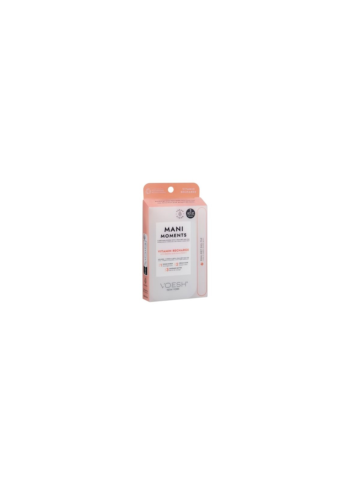 Voesh SET Mani Moments Double Vitamin Recharge set manicure peeling allo zucchero + maschera in crema + olio da massaggio +