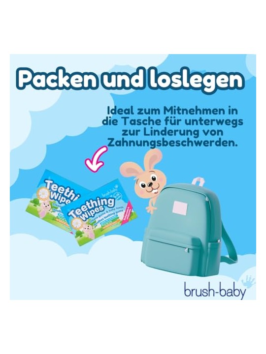 Brush baby Garze igieniche con camomilla e Xilitol per la pulizia delle gengive, 0-16 mesi, 20 pezzi.