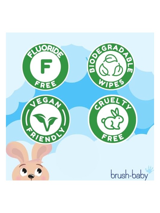 Brush baby Garze igieniche con camomilla e Xilitol per la pulizia delle gengive, 0-16 mesi, 20 pezzi.