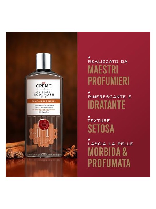 Cremo Bagnoschiuma Spice & Black Vanilla 473ml uomo