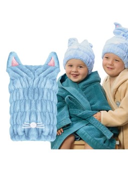 Glov Asciugacapelli Turbante turbante per bambini Blu