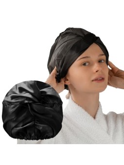 Glov Cuffia per capelli 2 in 1 per asciugatura con setole satinate, nera