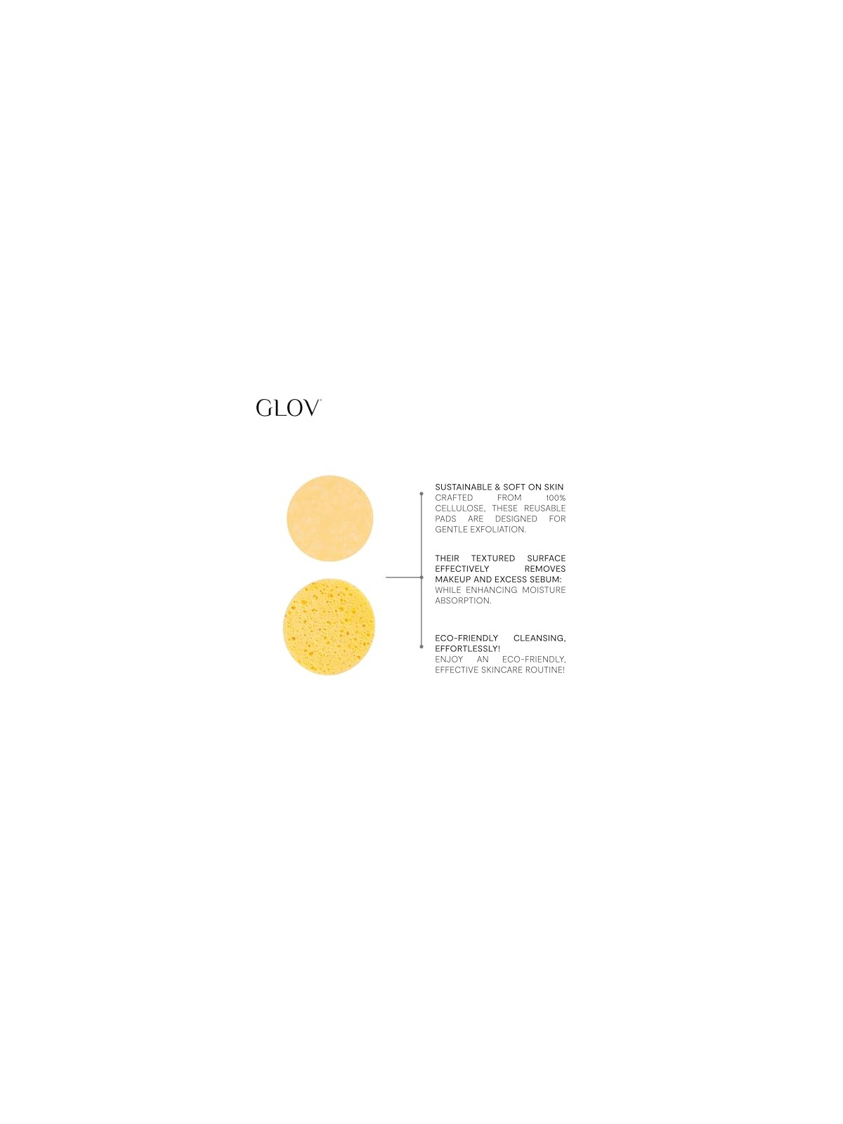 Glov Dischetti detergenti naturali Dischetti detergenti viso in cellulosa 5 pz