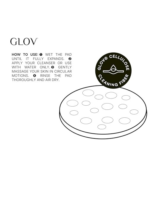 Glov Dischetti detergenti naturali Dischetti detergenti viso in cellulosa 5 pz