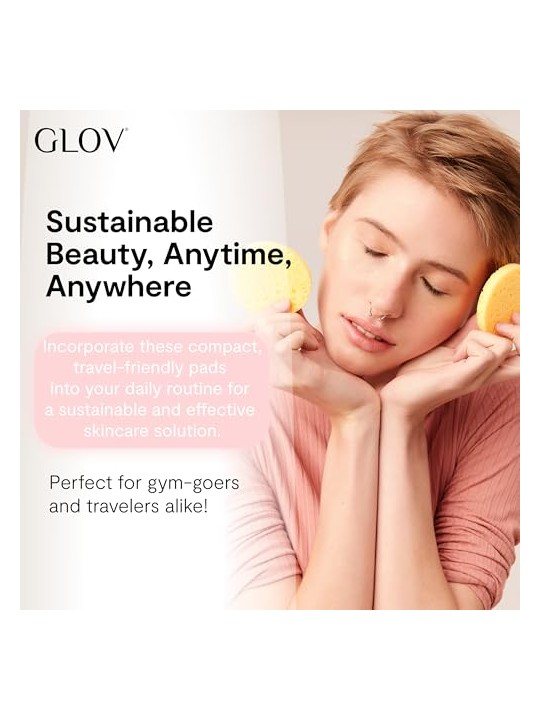 Glov Dischetti detergenti naturali Dischetti detergenti viso in cellulosa 5 pz