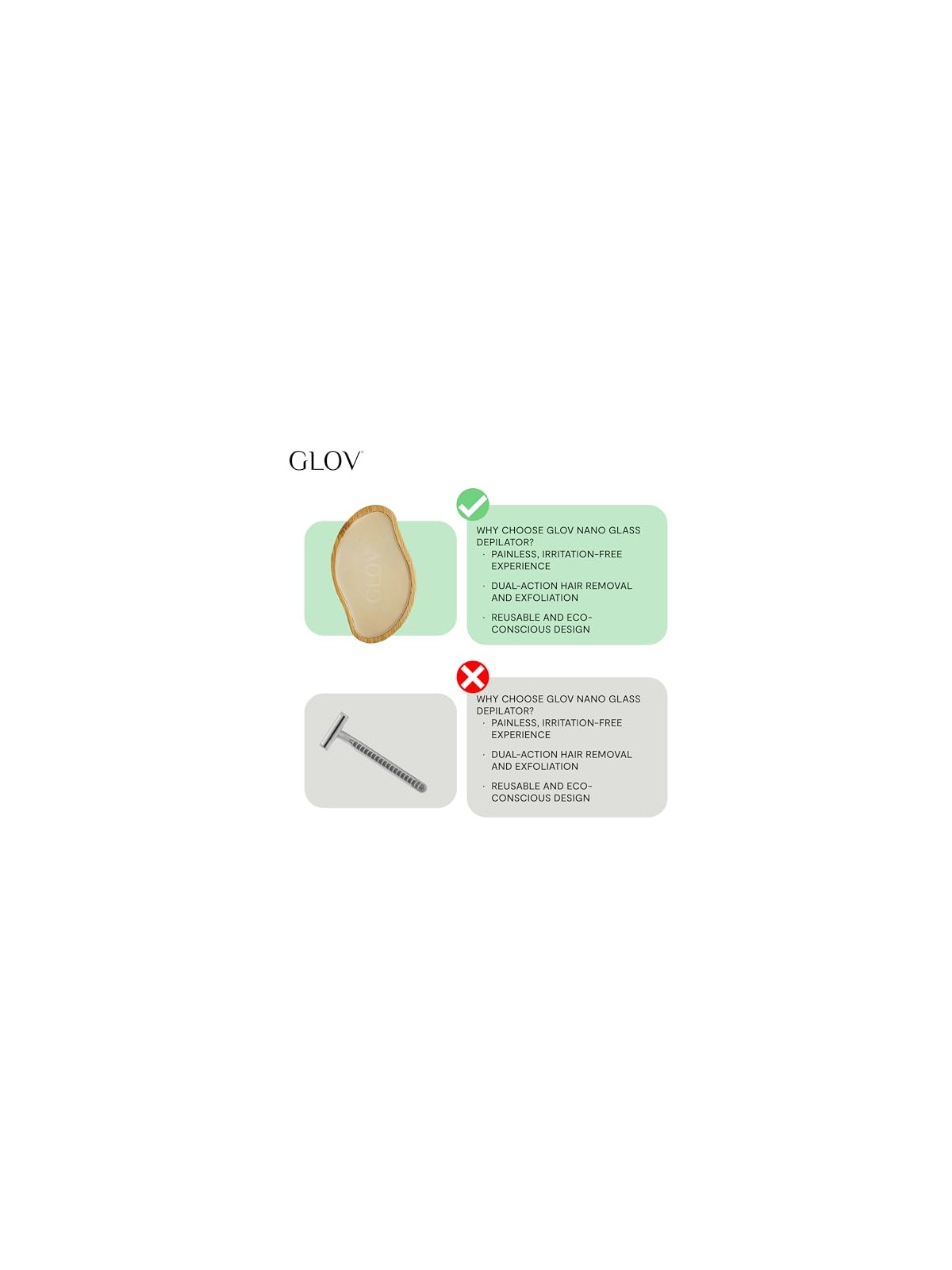 Glov Epilatore Velvet Nano Touch 2in1 con pietra pomice e nano vetro