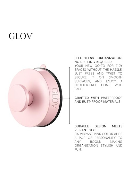 Glov Gancio da bagno a ventosa Hookie Pookie Forte rosa