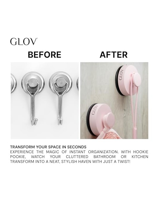 Glov Gancio da bagno a ventosa Hookie Pookie Forte rosa