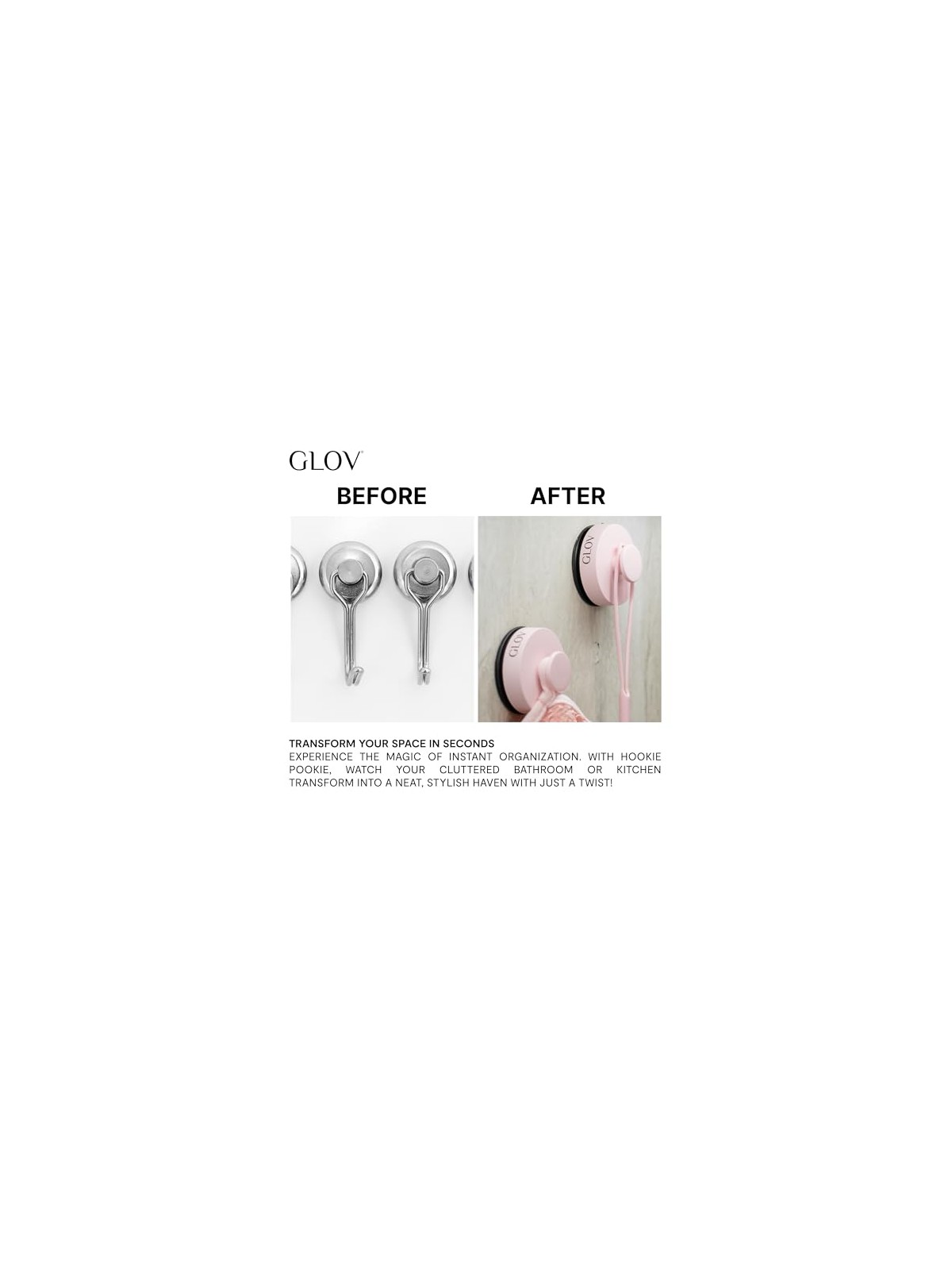 Glov Gancio da bagno a ventosa Hookie Pookie Forte rosa