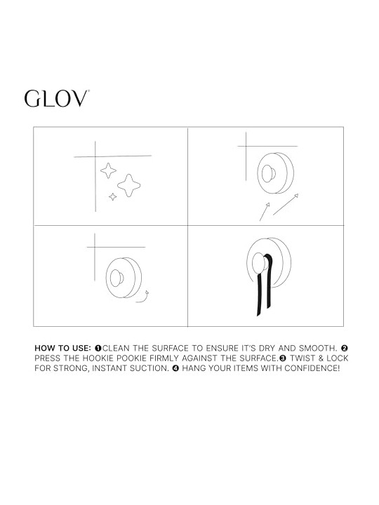 Glov Gancio da bagno a ventosa Hookie Pookie Forte rosa