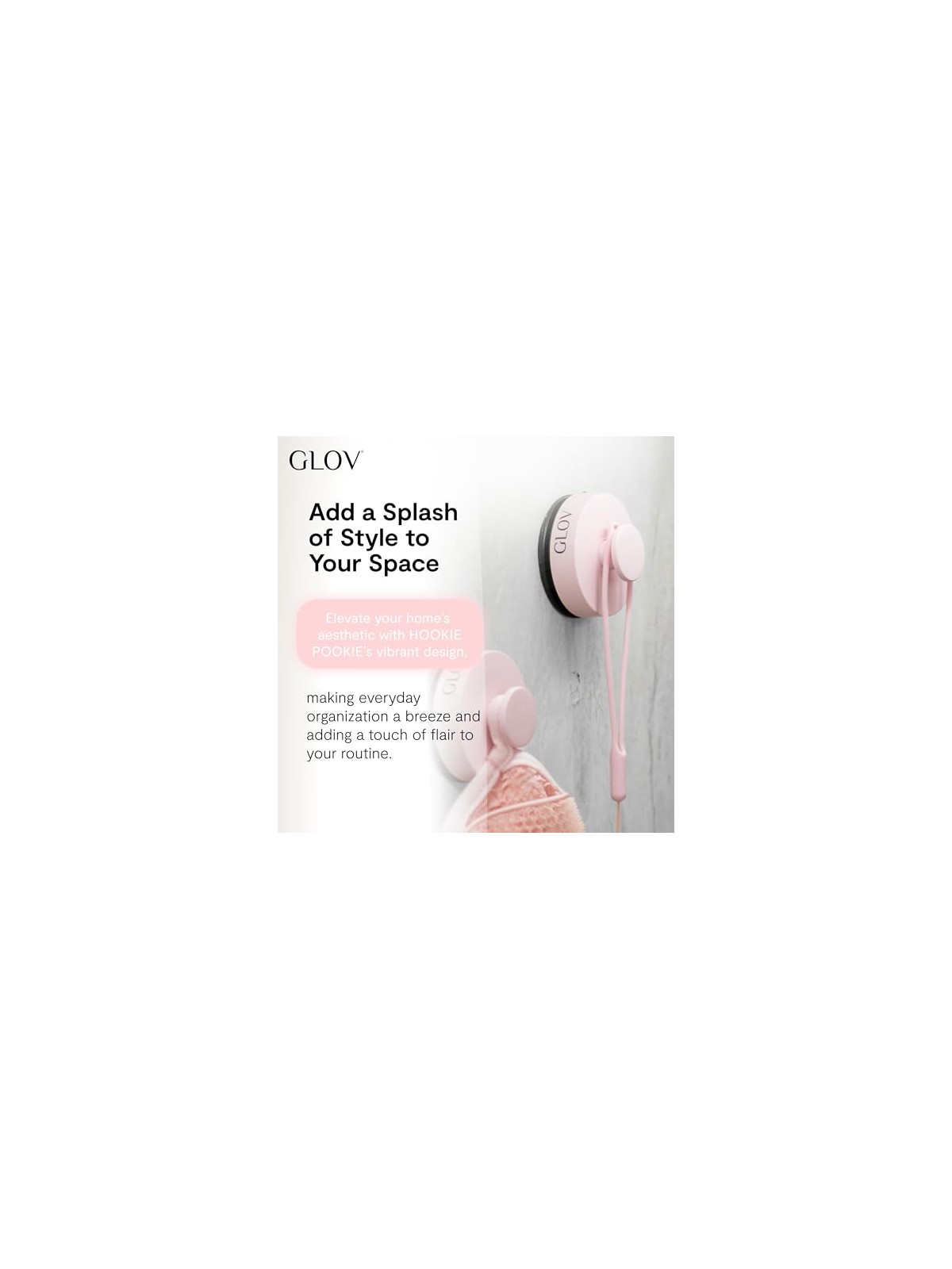 Glov Gancio da bagno a ventosa Hookie Pookie Forte rosa