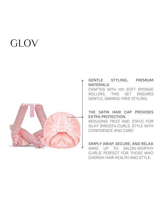 Glov SET Bigodini Dream Curl per styling a freddo 1 pz + cuffia in raso 1 pz