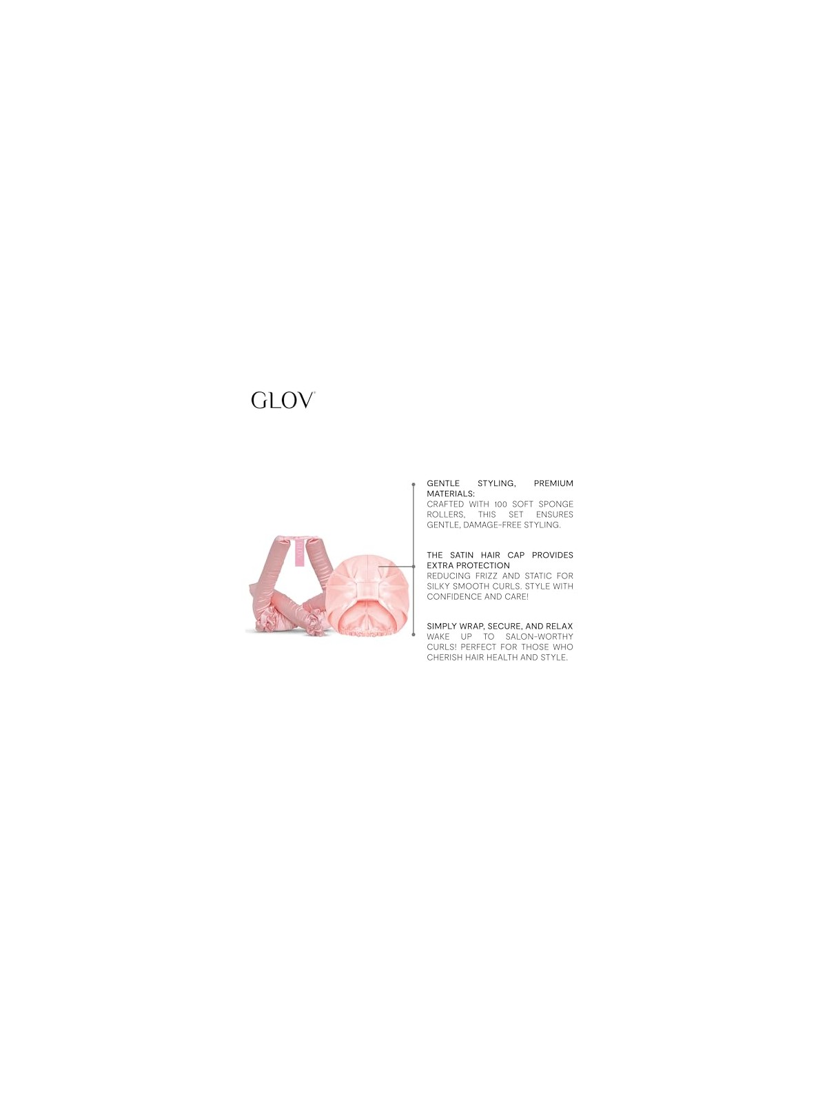 Glov SET Bigodini Dream Curl per styling a freddo 1 pz + cuffia in raso 1 pz