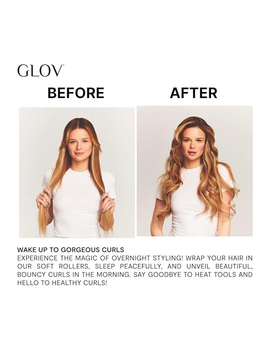 Glov SET Bigodini Dream Curl per styling a freddo 1 pz + cuffia in raso 1 pz