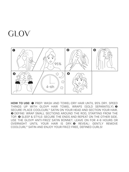 Glov SET Bigodini Dream Curl per styling a freddo 1 pz + cuffia in raso 1 pz