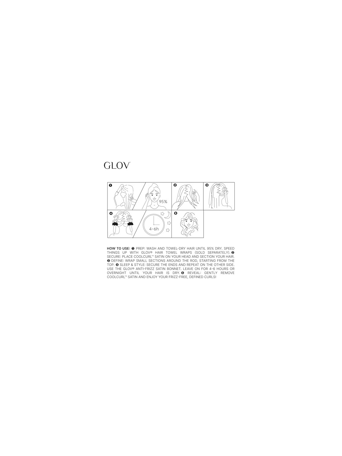 Glov SET Bigodini Dream Curl per styling a freddo 1 pz + cuffia in raso 1 pz