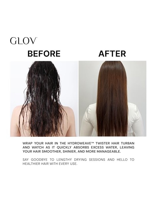 Glov Turbante ultra assorbente HydroWeave Twister per capelli
