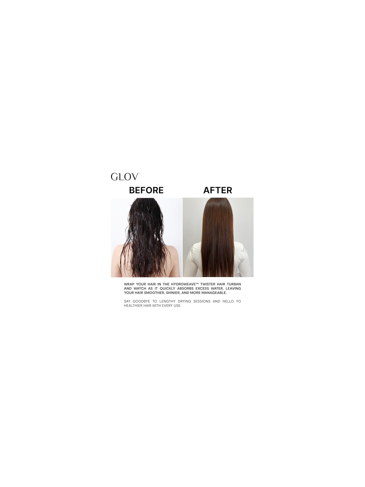 Glov Turbante ultra assorbente HydroWeave Twister per capelli