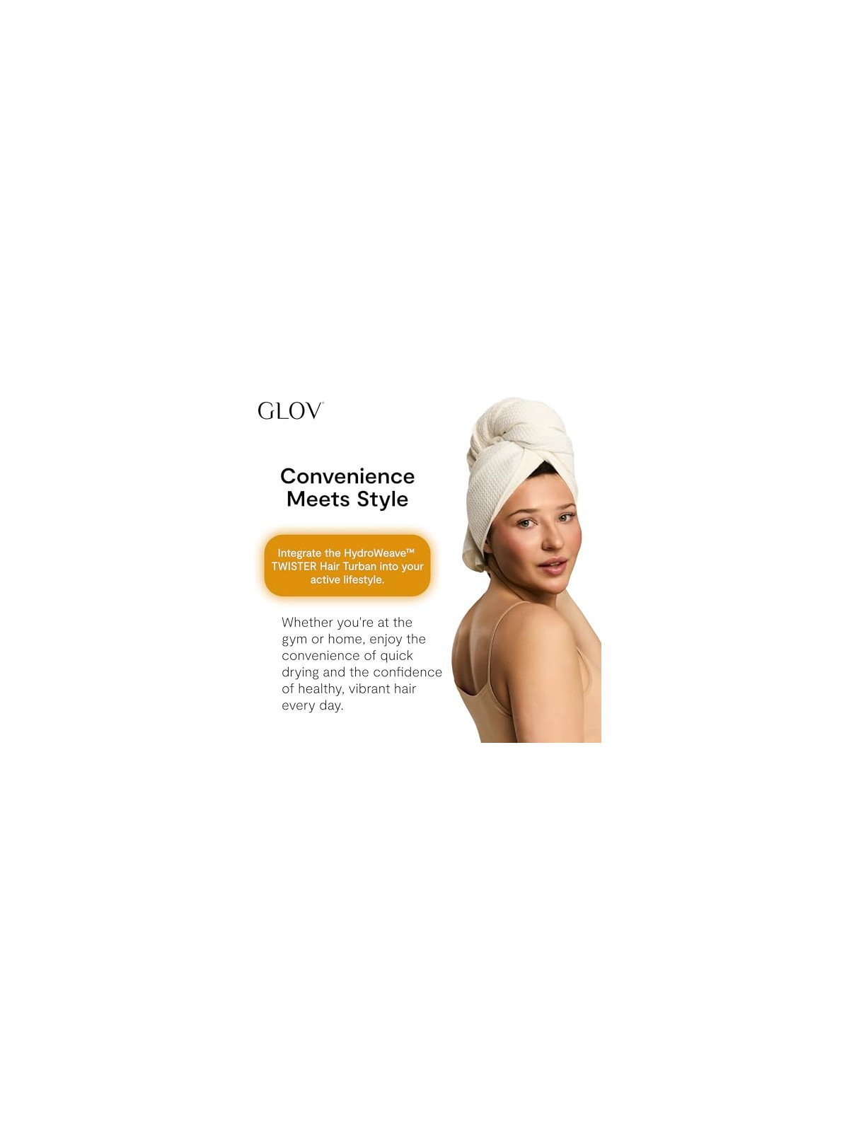 Glov Turbante ultra assorbente HydroWeave Twister per capelli