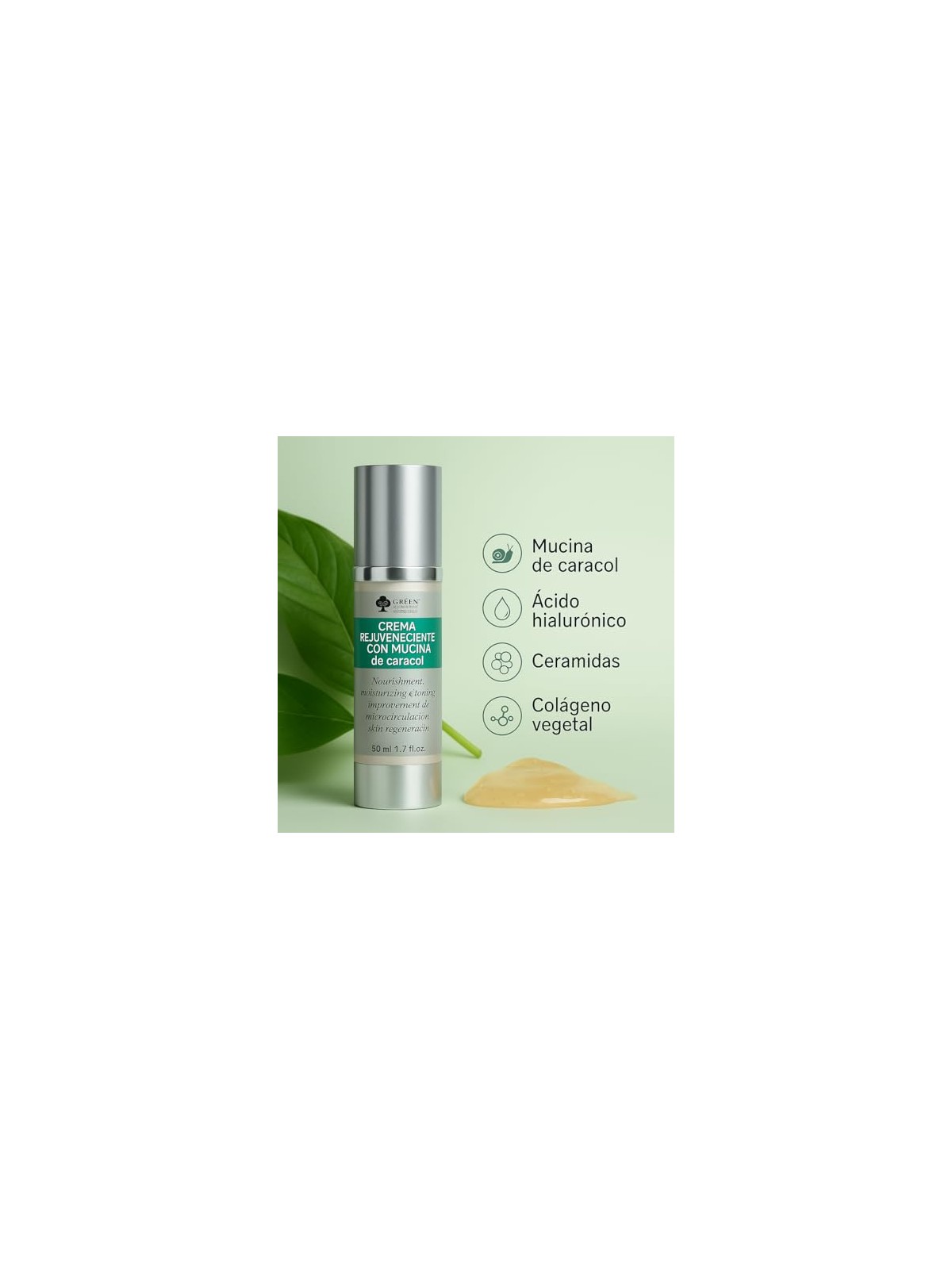 Green pharm cosmetics Crema ringiovanente con bava di lumaca, crema per il viso 50ml
