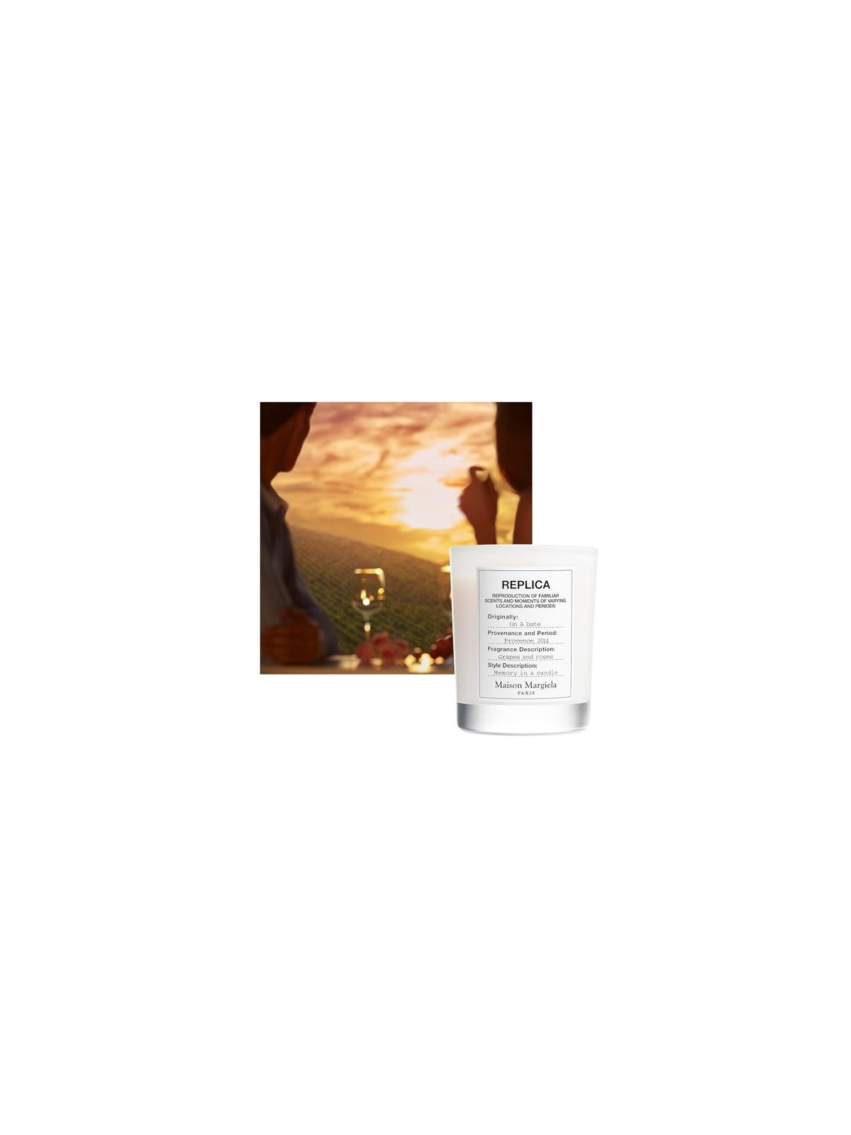 Maison margiela Replica di candela profumata "On A Date" 165g