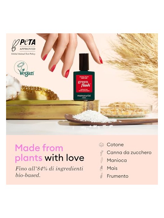 Manucurist Smalto per unghie in gel effetto tweed con flash LED verde, 15ml