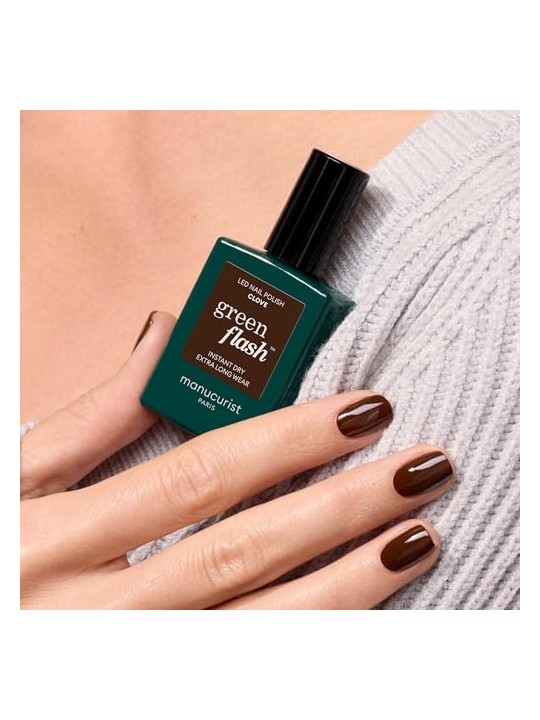 Manucurist Smalto per unghie in gel LED Green Flash al chiodo di garofano, 15ml