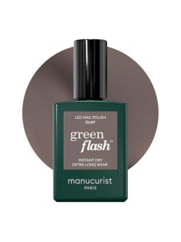 Manucurist Smalto per unghie in gel LED verde flash, colore argilla, 15ml