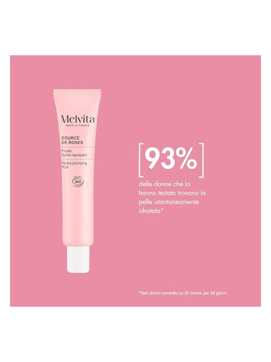 Melvita Fluido idratante rigenerante SOURCE DE ROSES 40ml donna