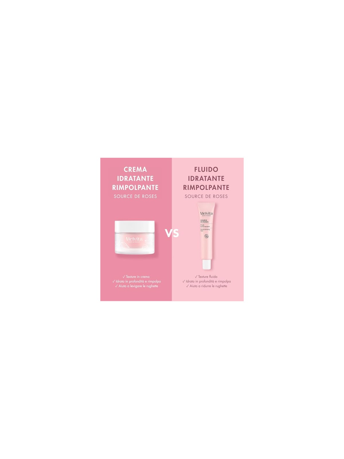 Melvita Fluido idratante rigenerante SOURCE DE ROSES 40ml donna