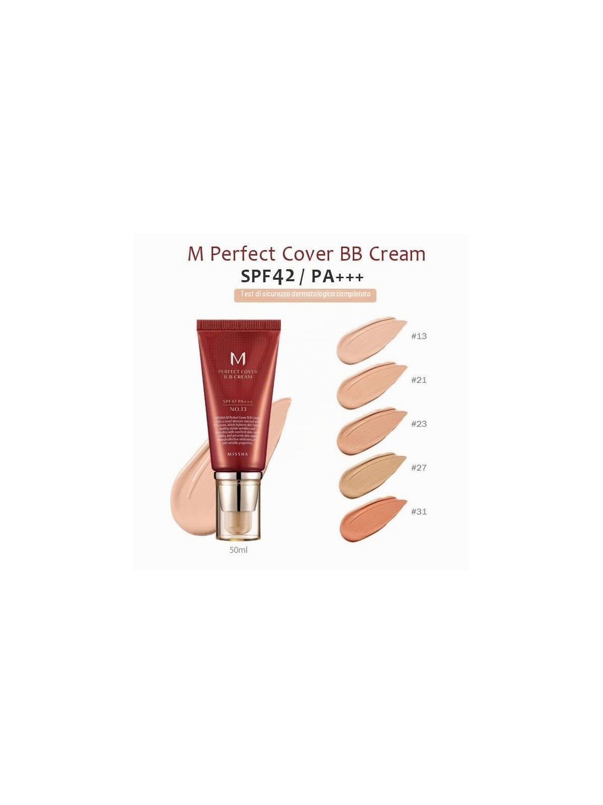 Missha M Perfect Cover BB Cream SPF42/PA+++ crema BB multifunzionale n. 27 20ml
