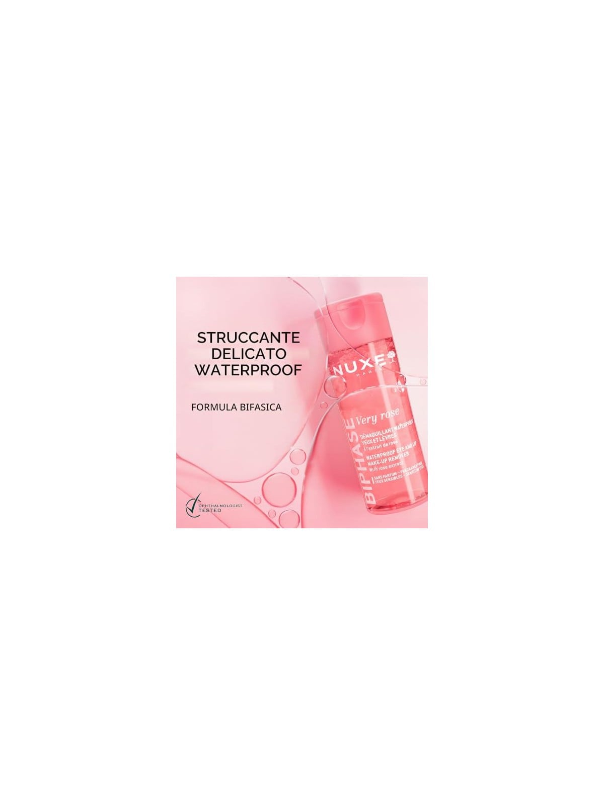 Nuxe Very Rose Biphase Waterproof Eye And Lip Make-Up Remover 100ml