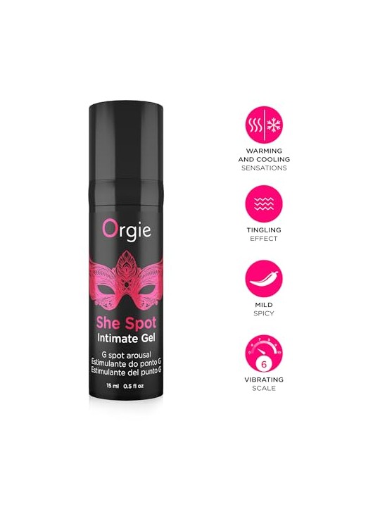 Orgie She Spot Gel Intimo gel intimo stimolante il punto G con effetto di vibrazione e formicolio 15ml
