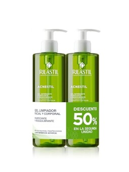 Rilastil ACNESTIL gel detergente purificante, confezione da 2 x 400ml unisex