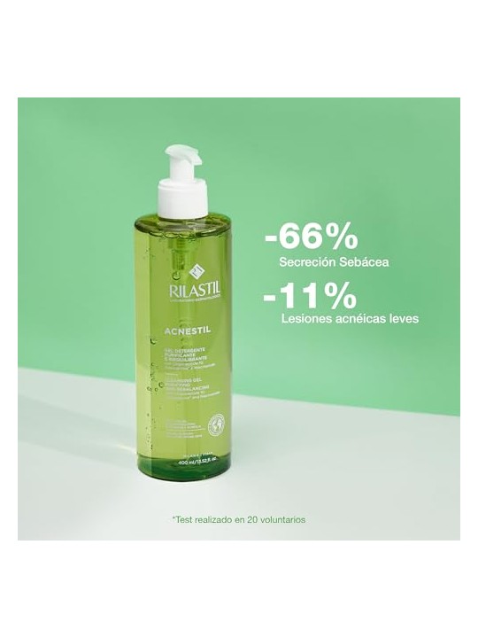 Rilastil ACNESTIL gel detergente purificante, confezione da 2 x 400ml unisex