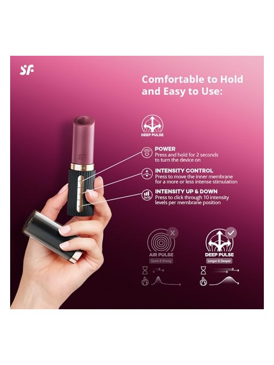 Satisfyer Rossetto vibrante Deep Kiss Air Pulse viola