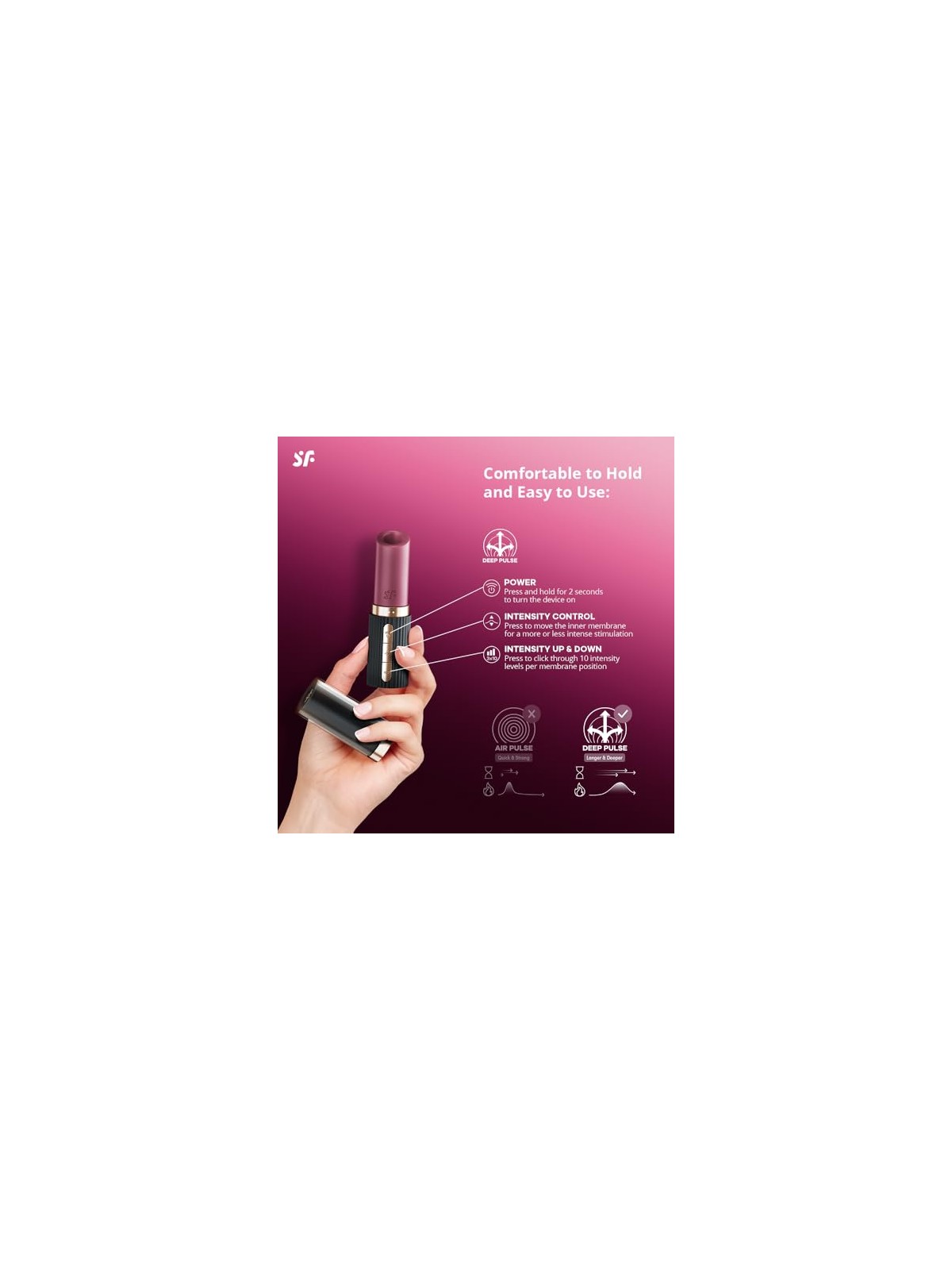 Satisfyer Rossetto vibrante Deep Kiss Air Pulse viola