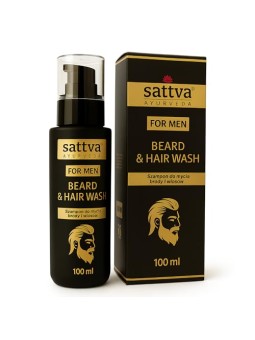 Sattva Shampoo detergente per barba e capelli da uomo, 100ml.