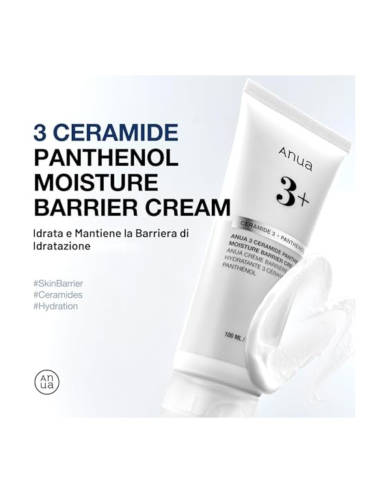 Anua Crema viso 3 Ceramide Pantenolo Crema Barriera Idratante 100ml donna