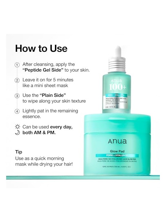 ANUA PDRN Hyaluronic Glow Pad - Pelle Radiosa