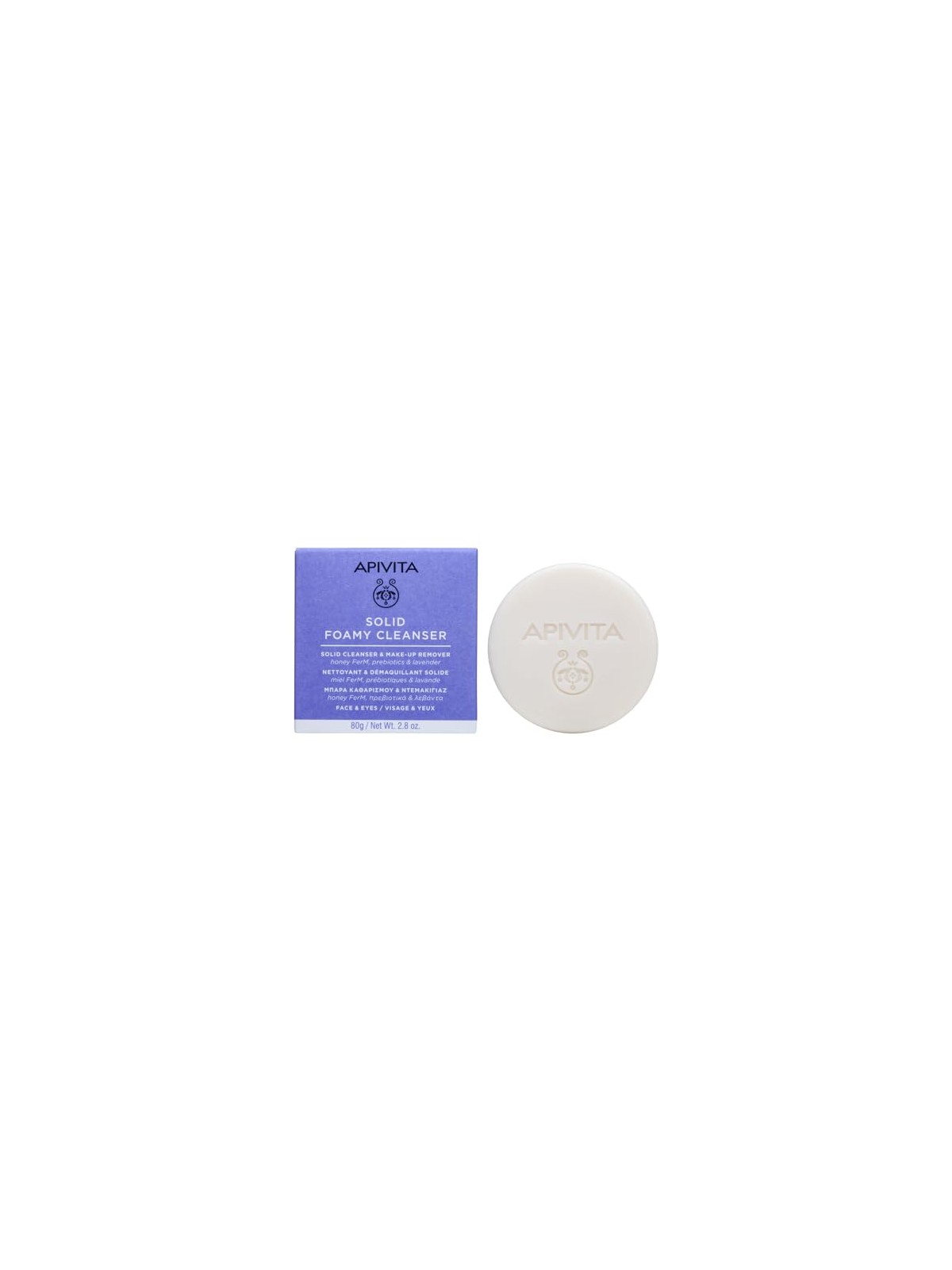 Apivita Detergente solido e struccante per viso e occhi 80 g unisex