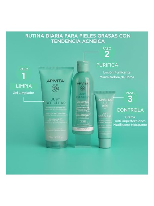 Apivita JUST BEE CLEAR Lozione purificante minimizzante dei pori per pelligrasse 200ml unisex