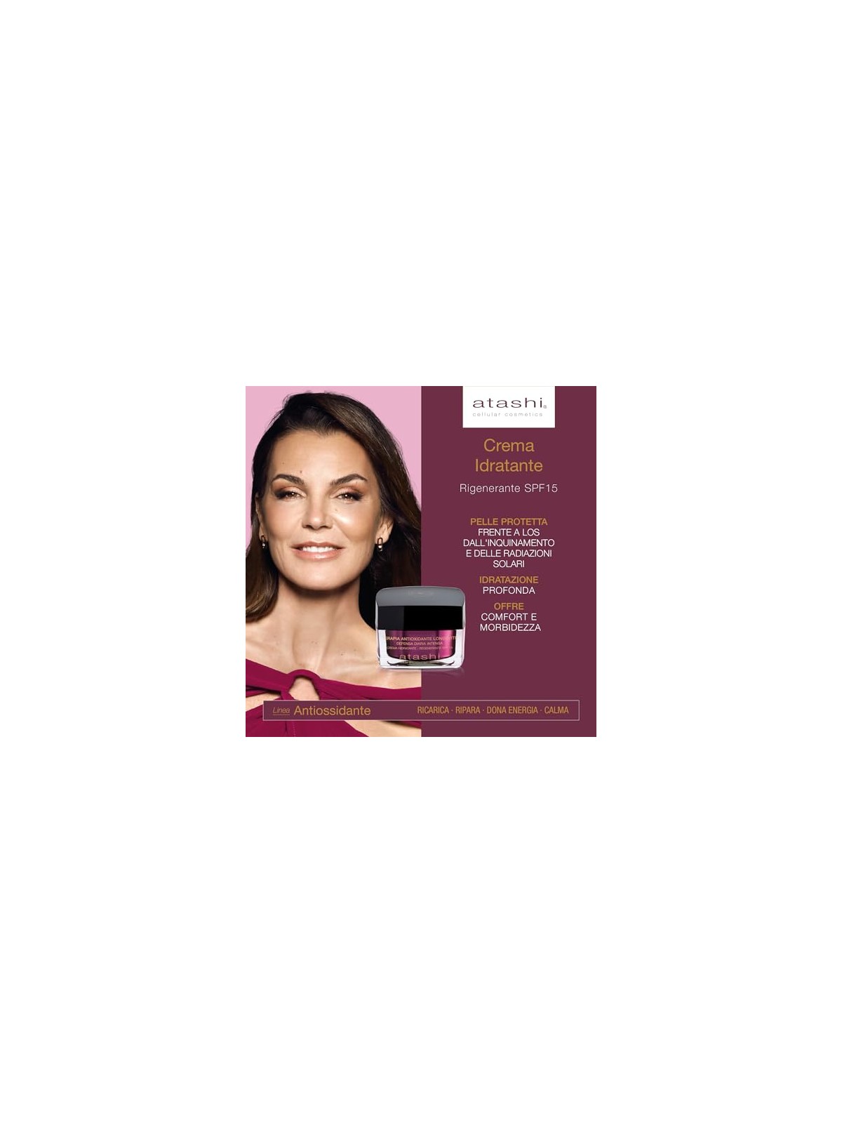 Atashi Set di 2 prodotti per un rituale viso idratante e antiossidante. Facial cream 50ml + Eye contour cream 15ml unisex
