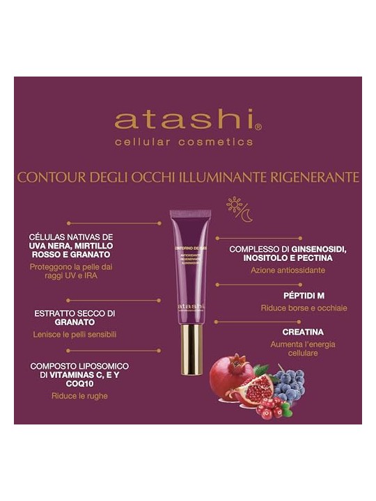 Atashi Set di 2 prodotti per un rituale viso idratante e antiossidante. Facial cream 50ml + Eye contour cream 15ml unisex